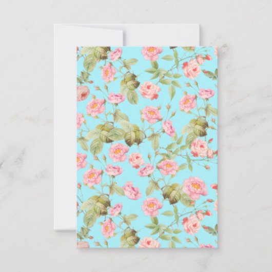 Summer Victorian Vintage Roses Pattern on Teal (Front)
