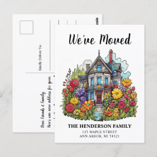 Summer Victorian We've Moved Announcement Postcard