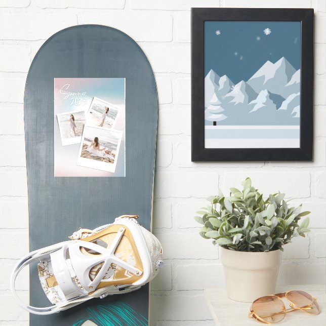 Summer View Custom-Cut Vinyl Sticker (Snowboard)