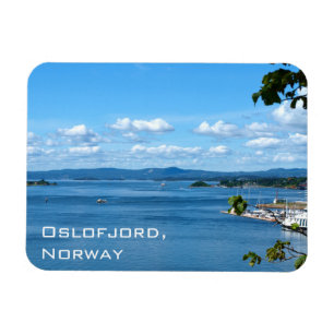 Summer view of Oslofjord from Oslo, Norway Magnet