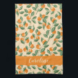 Summer Vintage Oranges Boho Fruit Personalized Kitchen Towel<br><div class="desc">Summer Vintage Oranges Boho Nature Fruit Personalized kitchen towel</div>