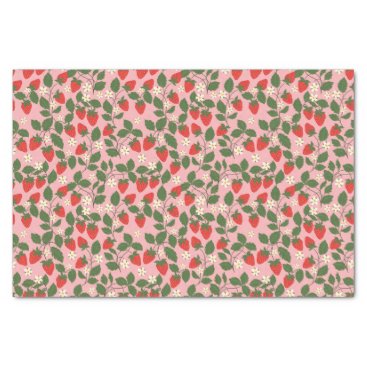 Summer Vintage Pink Strawberry Boho Bridal Shower Tissue Paper