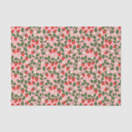 Summer Vintage Pink Strawberry Boho Bridal Shower Tissue Paper