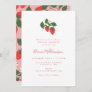 Summer Vintage Red Strawberries Boho Bridal Shower Invitation