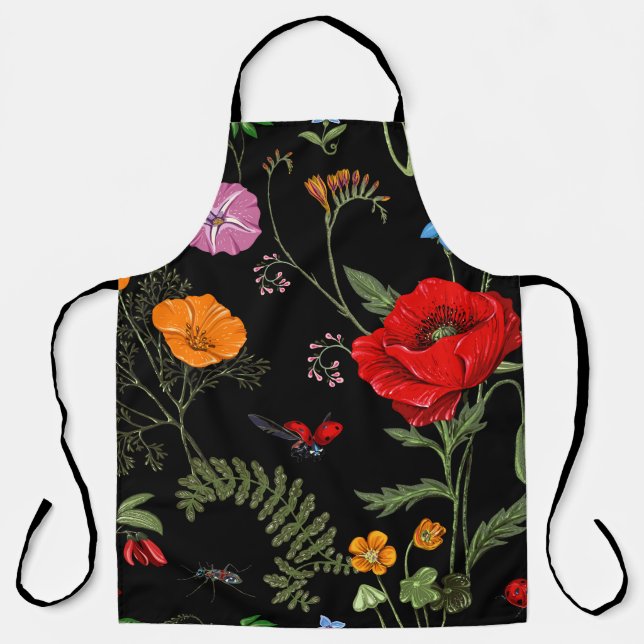 Summer vintage seamless pattern. Botanical wallpap Apron (Front)