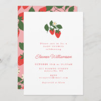 Summer Vintage White Strawberry Boho Baby Shower