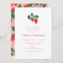 Summer Vintage White Strawberry Boho Baby Shower Invitation