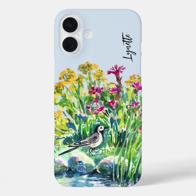 Summer, wagtail, wild flowers Case-Mate iPhone case (Back)
