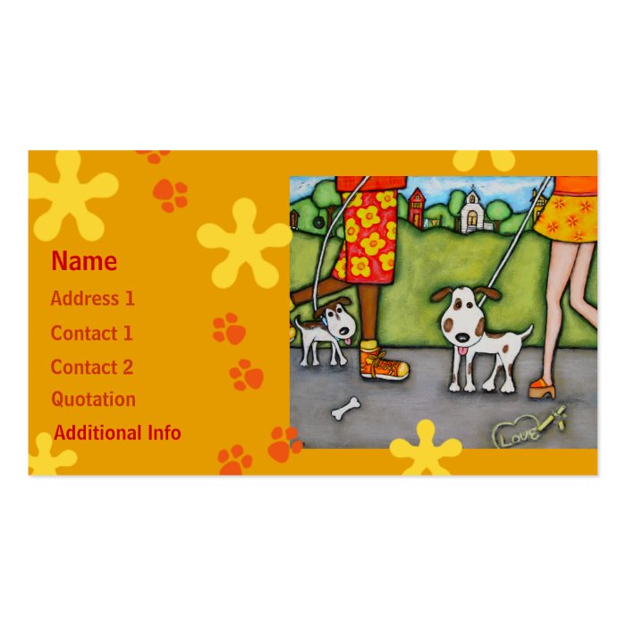 Summer Walk With Dogs and Cats Business Card