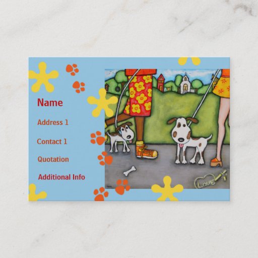 Customizable Summer Walk With Dogs and Cats Business Card