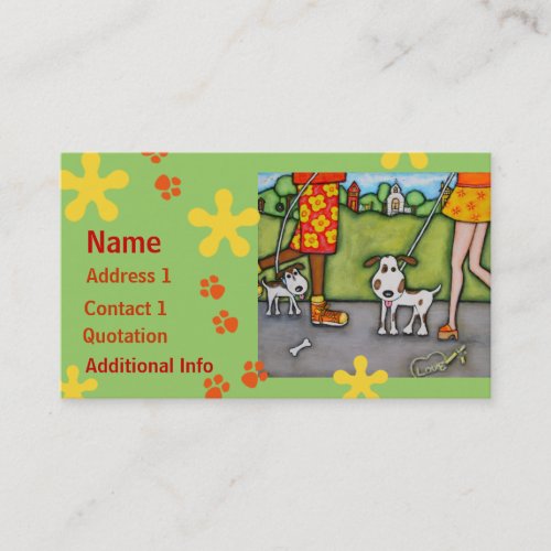 Summer Walk With Dogs and Cats Business Cards