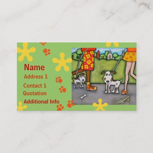 Customizable Summer Walk With Dogs and Cats Business Cards