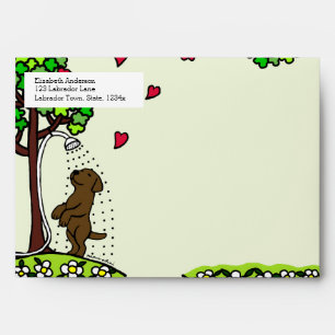 Summer Water Fun Chocolate Labrador Envelope