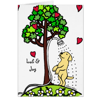 Summer Water Fun Yellow Labrador Cartoon