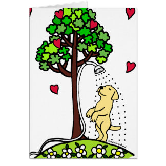 Summer Water Fun Yellow Labrador Cartoon