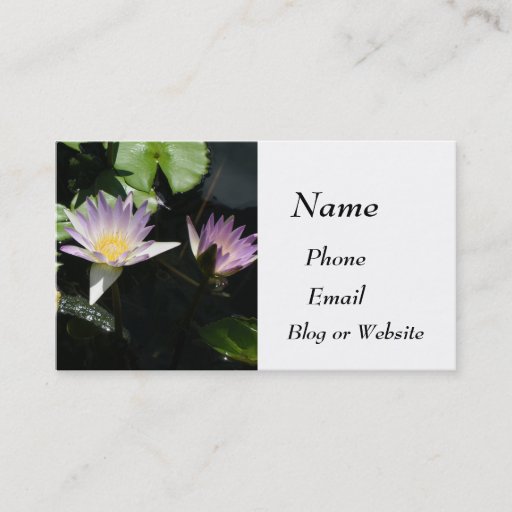 Customizable Summer Water Lilies Business Card