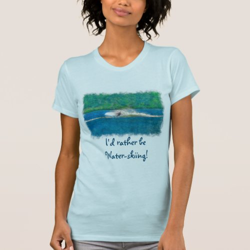 Summer Water_skiier and Lake T_Shirt