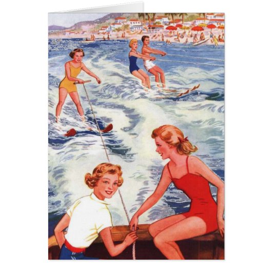 Summer Water Skiing Fun Cards (Front)