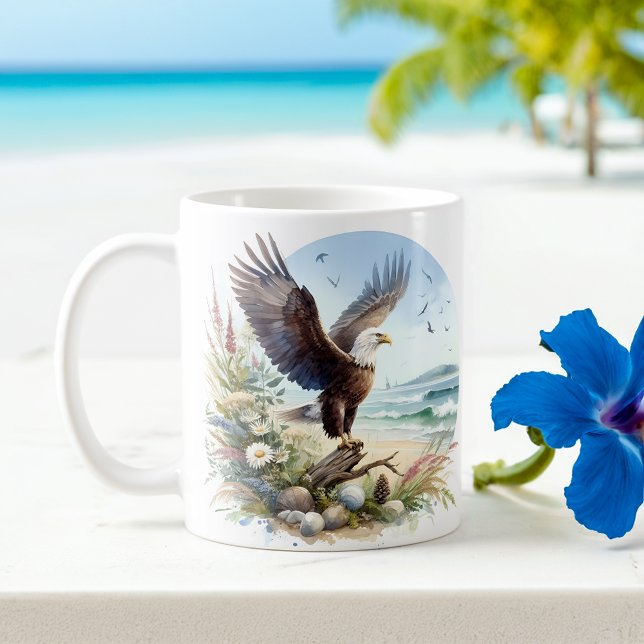 Summer Watercolor Bald Eagle  Coffee Mug (Creator Uploaded)