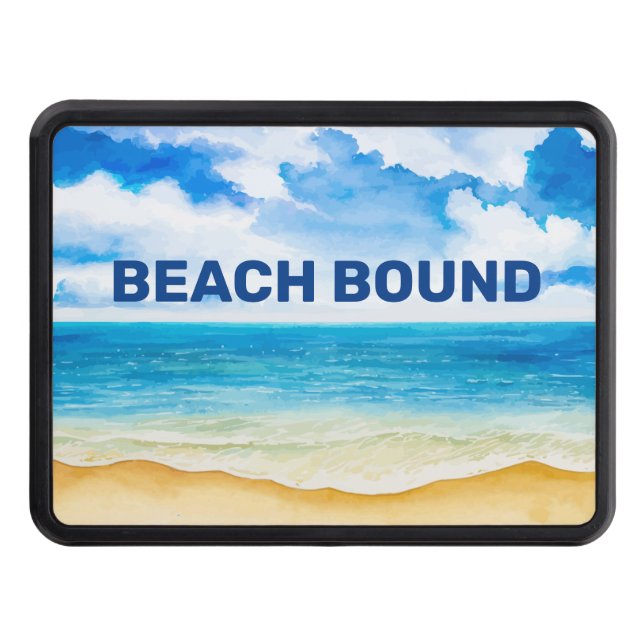 Summer Watercolor Beach Hitch Cover (Front)