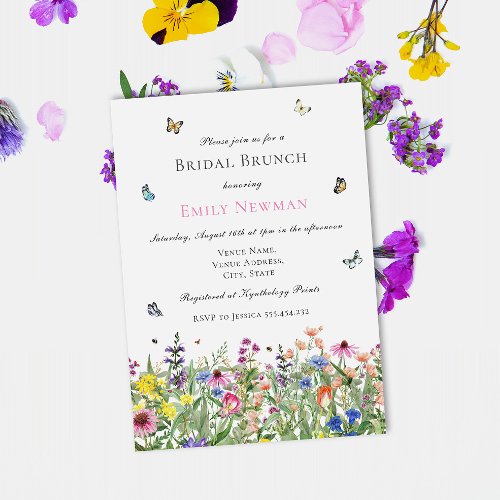 Summer Watercolor Bridal Brunch Invitation