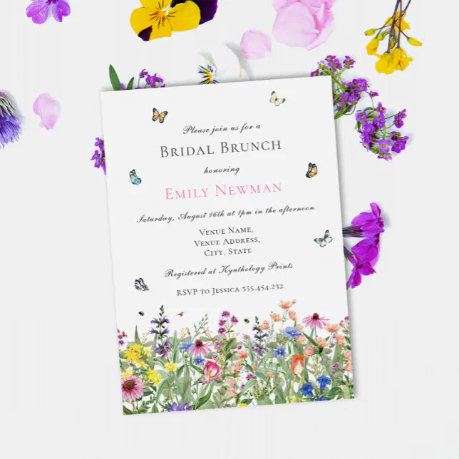 Summer Watercolor Bridal Brunch Invitation | Zazzle