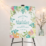 Summer Watercolor Floral 60th Birthday Party Foam Board<br><div class="desc">New for Summer 2025. Modern and colorful summer floral watercolor features pink, turquoise blue, yellow and orange flowers. They form rustic, boho chic, botanical frame around your birthday party details. This item is part of the Summer Watercolor Floral collection. It contains professionally designed invitation templates, welcome signs and party decorations....</div>