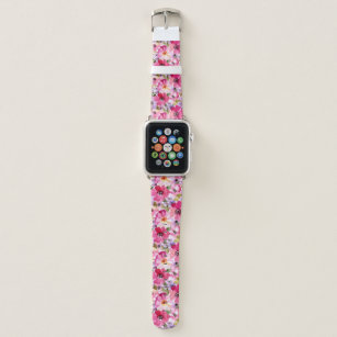 Summer Watercolor Floral Pattern Apple Watch Band