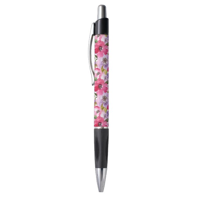 Summer Watercolor Floral Pattern Pen (Top (Vertical))