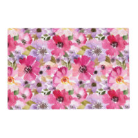 Summer Watercolor Floral Pattern Placemat