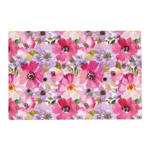 Summer Watercolor Floral Pattern Placemat