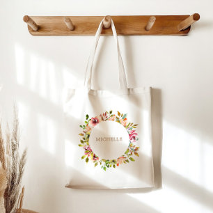 Summer Watercolor Garden Floral Elegant  Tote Bag