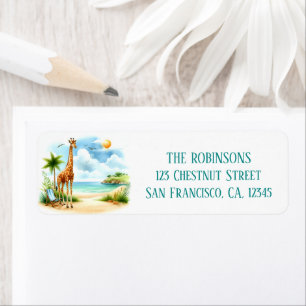 Summer Watercolor Giraffe Return Address Label