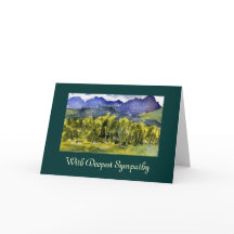 Summer Watercolor Landscape Sympathy Template