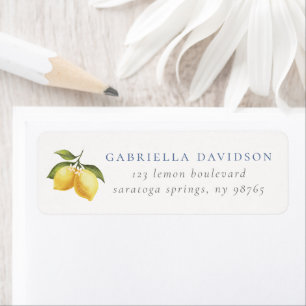 Summer Watercolor Lemon Blossom Return Address Label