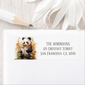 Summer Watercolor Panda - Return Address Label