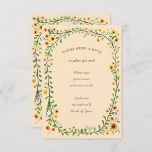 Summer Watercolor Sunflower Vine Baby Book Request Invitation