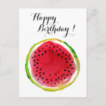 Summer Watercolor Watermelon Postcard