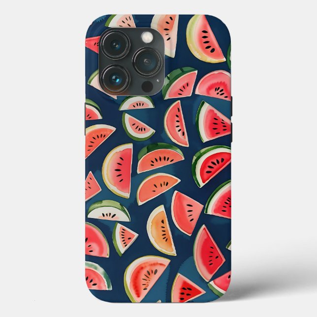 Summer Watercolor Watermelon Slices Patten Case-Mate iPhone Case (Back)