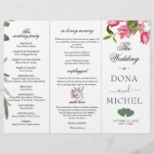 Summer Watercolor Wild Floral Wedding Programme (Front)