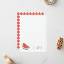 Summer Watermelon and Red Gingham Plaid