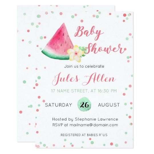 Summer Watermelon Baby Shower Invitation Zazzle Com