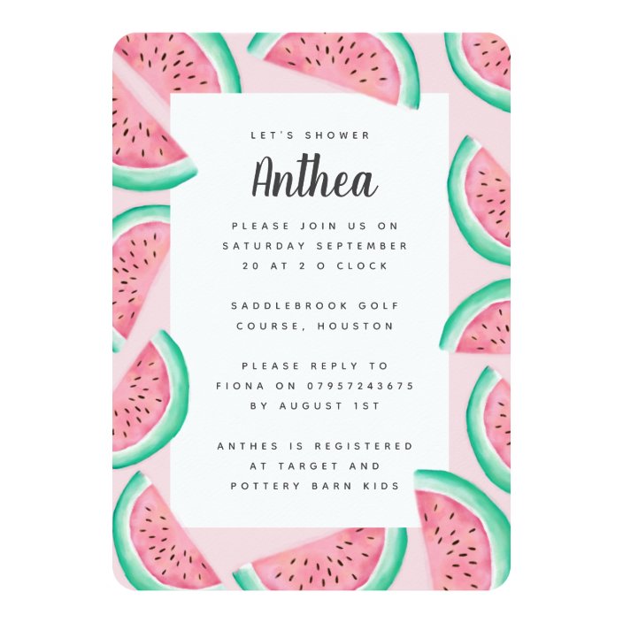 watermelon baby shower invites