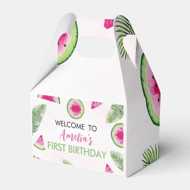 Summer Watermelon Birthday Favor Box (Front Side)
