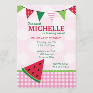 Summer Watermelon Birthday Invitation