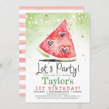 Summer Watermelon Birthday Party Invitation by Card_Stop at Zazzle