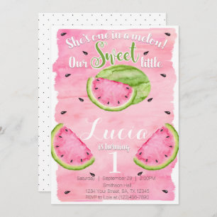 Summer Watermelon Birthday Party Invitation Invite