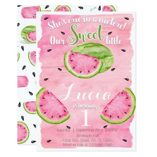 summer watermelon birthday party invitation invite zazzle com