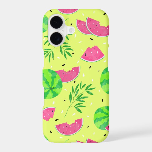Summer Watermelon Branches Bright Tropical Pattern Iphone Case (Back)