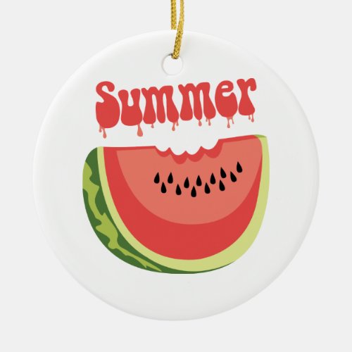 Summer Watermelon Ceramic Ornament